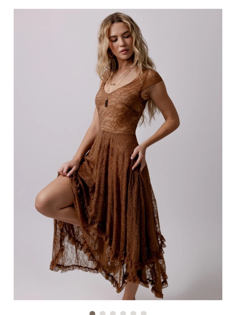 Joyfolie Fernilia Dress in camel - Picture 4 of 6